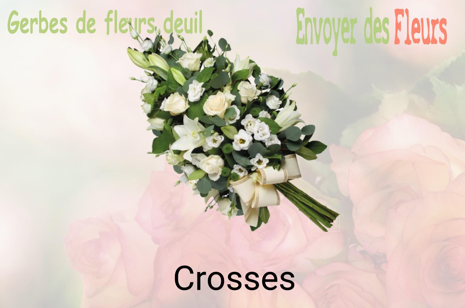 Gerbe de fleurs de deuil livrée à Crosses